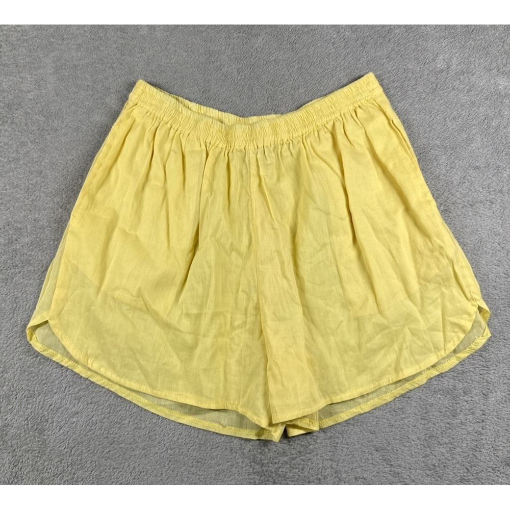 AQUA Swim Women's Pull-On Cover-Up Shorts Yellow‎ Size Large NWT *READ*
